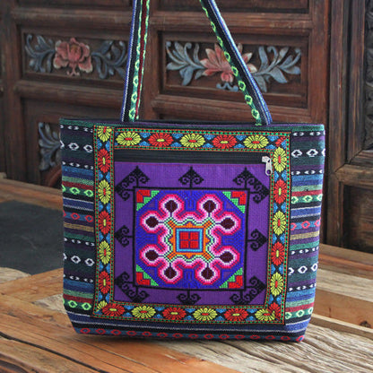 Embroidery Bag Women'S Shoulder Bag  National Style Bag Cross Stitch New Cloth Handbag