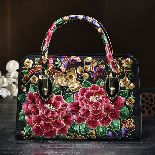 National Style Embroidered  Messenger Bag Handbag Single Shoulder Bag Canvas