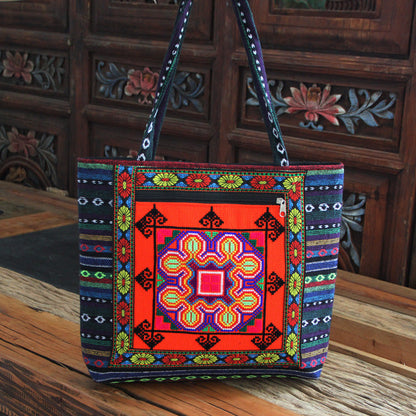 Embroidery Bag Women'S Shoulder Bag  National Style Bag Cross Stitch New Cloth Handbag