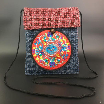 Classic National Style Embroidery Bag Embroidery Retro Rag Casual Lady One-Shoulder Bag Small Bag Oblique Bag