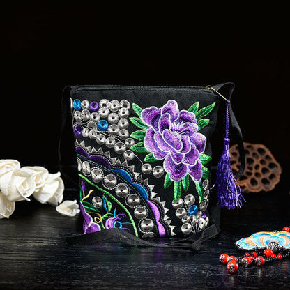 Ethnic Style Women'S Bag Embroidery Bag Embroidered Canvas Bag Coin Purse Small Bag Women'S Bag Clutch Bag Mini Cross-Body Bag