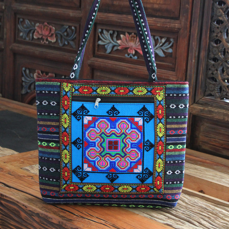 Embroidery Bag Women'S Shoulder Bag  National Style Bag Cross Stitch New Cloth Handbag