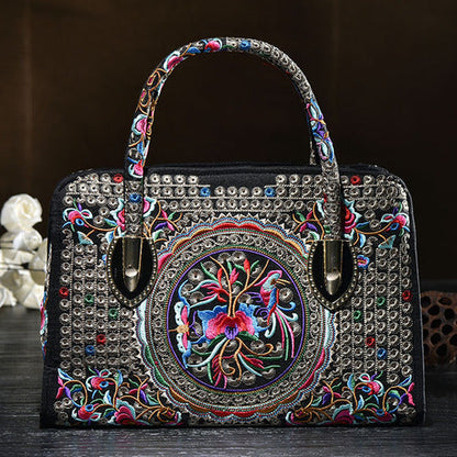 National Style Embroidered  Messenger Bag Handbag Single Shoulder Bag Canvas
