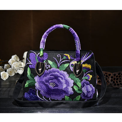 National Style Embroidered  Messenger Bag Handbag Single Shoulder Bag Canvas