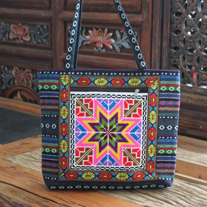 Embroidery Bag Women'S Shoulder Bag  National Style Bag Cross Stitch New Cloth Handbag