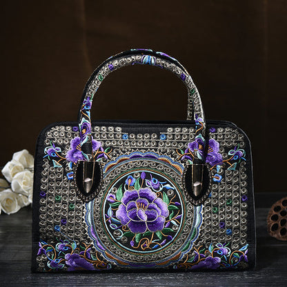 National Style Embroidered  Messenger Bag Handbag Single Shoulder Bag Canvas