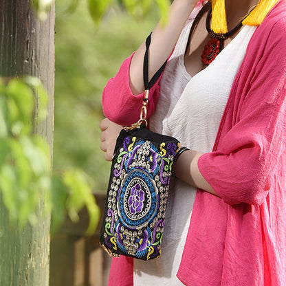 New Handheld Women'S Bag Ethnic Style Embroidery Bag Embroidery Canvas Bag Cross Shoulder Bag Handbag