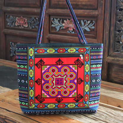 Embroidery Bag Women'S Shoulder Bag  National Style Bag Cross Stitch New Cloth Handbag