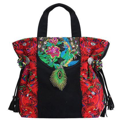 Original Ethnic Style Tibetan Style Retro Travel And Vacation College Literary Embroidery Bag One Shoulder Messenger Bag Canvas