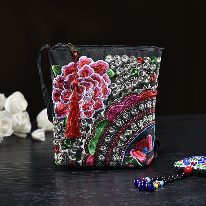Ethnic Style Women'S Bag Embroidery Bag Embroidered Canvas Bag Coin Purse Small Bag Women'S Bag Clutch Bag Mini Cross-Body Bag