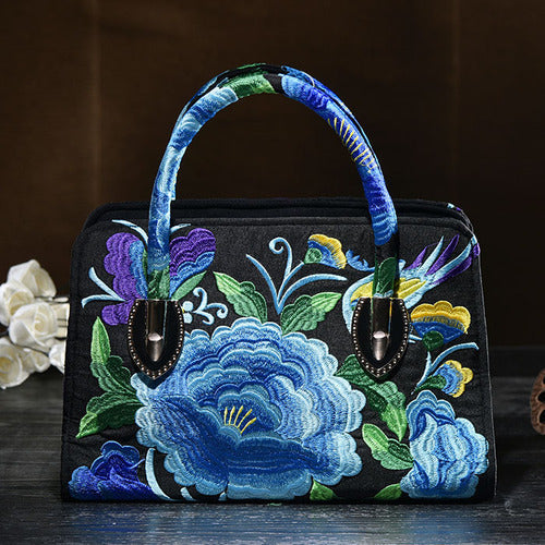 National Style Embroidered  Messenger Bag Handbag Single Shoulder Bag Canvas