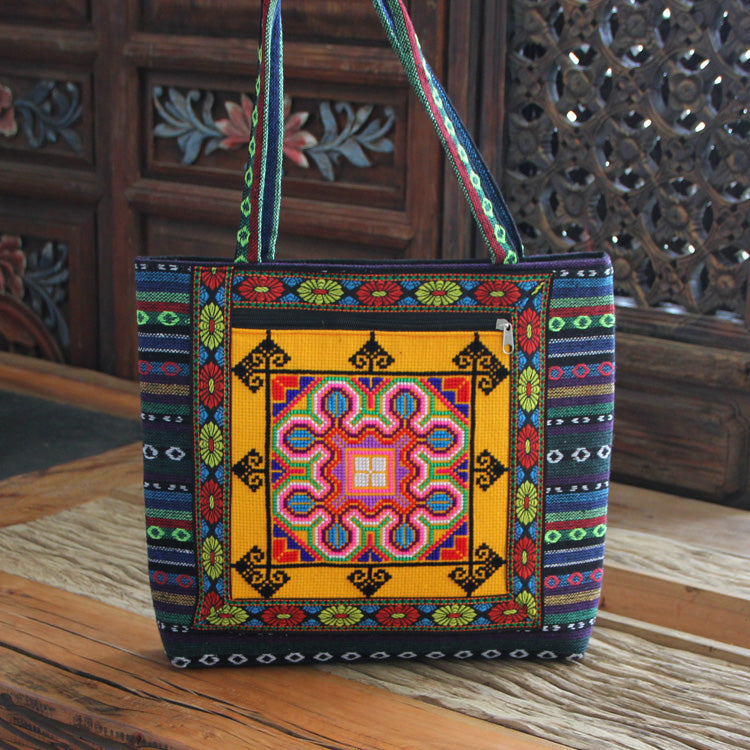 Embroidery Bag Women'S Shoulder Bag  National Style Bag Cross Stitch New Cloth Handbag