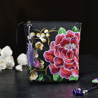 Ethnic Style Women'S Bag Embroidery Bag Embroidered Canvas Bag Coin Purse Small Bag Women'S Bag Clutch Bag Mini Cross-Body Bag