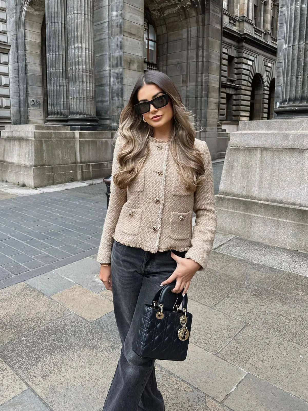Women'S Jacket Coat Tweed Cropped Jacket New In Outerwears Autumn Winter Crop Jacket Woman Long Sleeve Elegant Short Coats