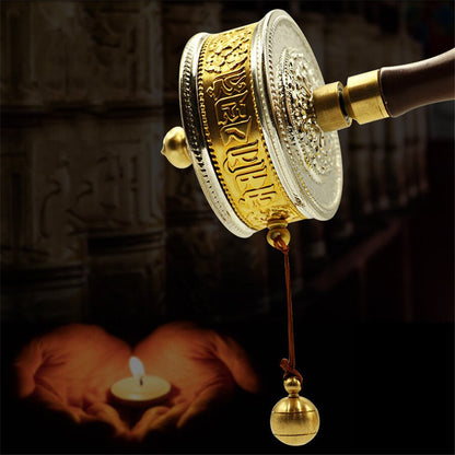 Tibetan Special Crafts Wholesale Hand-Cranked Prayer Wheel Buddhist Talisman Ornaments Pure Copper Prayer Wheel