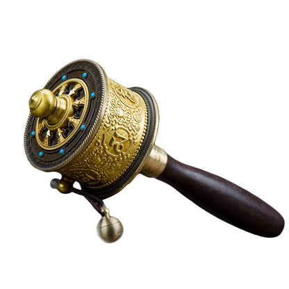 Tibetan Special Crafts Wholesale Hand-Cranked Prayer Wheel Buddhist Talisman Ornaments Pure Copper Prayer Wheel