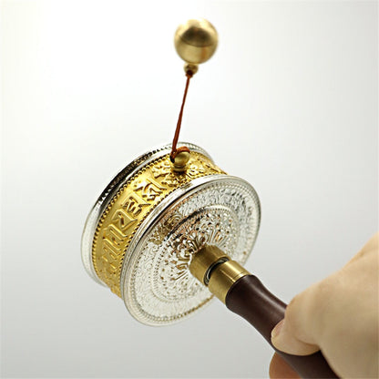 Tibetan Special Crafts Wholesale Hand-Cranked Prayer Wheel Buddhist Talisman Ornaments Pure Copper Prayer Wheel