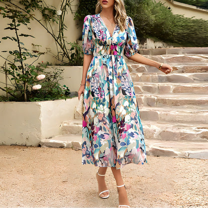 Adela Boutique V Neck Midi Dress Collection