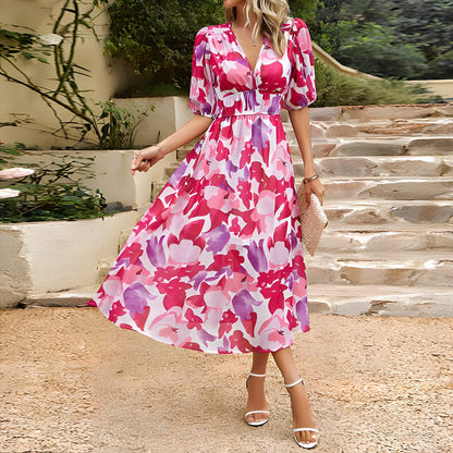 Adela Boutique V Neck Midi Dress Collection