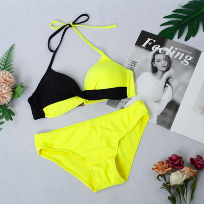 7 Colors Plus Size 3Xl Halter Bikini Set Sexy Low Waist Bikini Set Swimwear Halter Top Beachwear