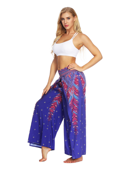 Fashion Ethnic Digital Printing High-Waist Wide-Leg Yoga Pants Leisure 3