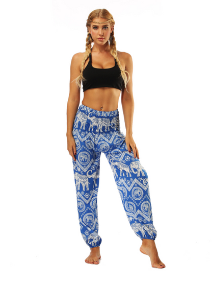 National Style Nepal Dot Seaside Loose Wide-Legged Casual Pants Fitness Exercise Yoga Lantern Pants Women 5