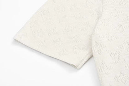 LV Short-sleeved Shirt White Wool