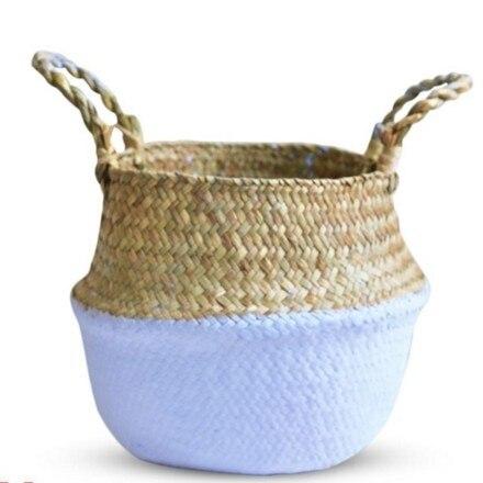 Wicker Storage Basket Flower Baskets Laundry Storage Decorative Basket Rattan Flower Pot Garden Planters Household Organizer
