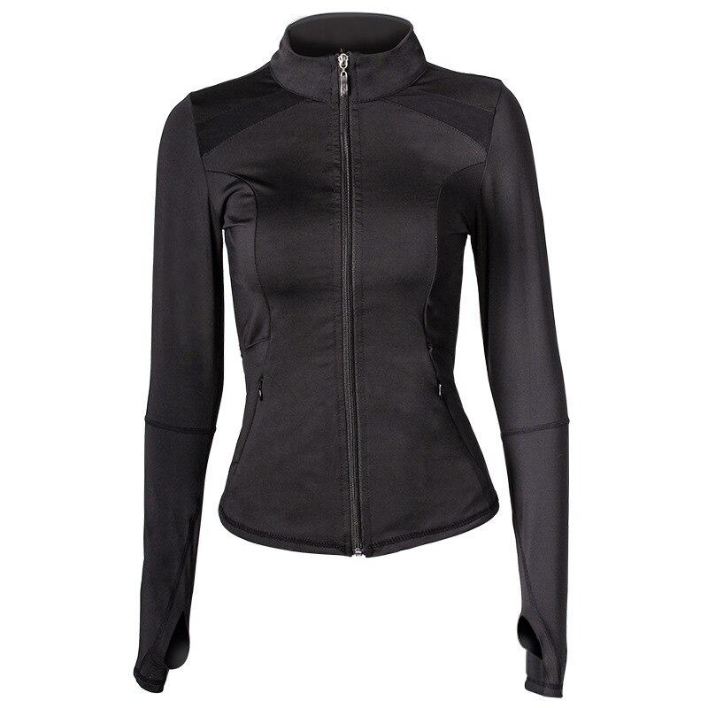 Women Sportswear Yoga Jacket Long Sleeve Quick-Drying Fashion Mesh Stitching Fitness Clothes