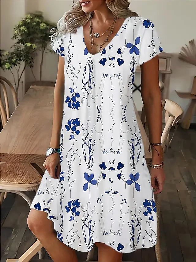 Women'S Casual Loose Fitting Short Sleeved Dress
