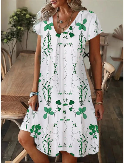 Women'S Casual Loose Fitting Short Sleeved Dress
