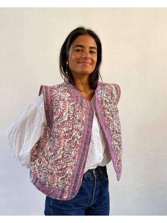 Women'S Printed Cotton Vest Girl'S Cute And Comfortable Jacket Clothing Female'S Casual Vest Lace Jacket For Girls