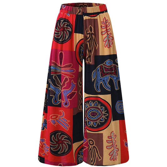 Women'S Wide Leg Boho Harem Pants Gypsy Hippie Indian Thailand Bohemian Palazzo Pants Smocked Waist Aladdin Trousers Shirt