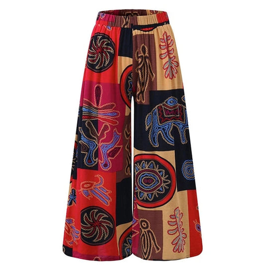 Women'S Wide Leg Boho Harem Pants Gypsy Hippie Indian Thailand Bohemian Palazzo Pants Smocked Waist Aladdin Trousers Shirt