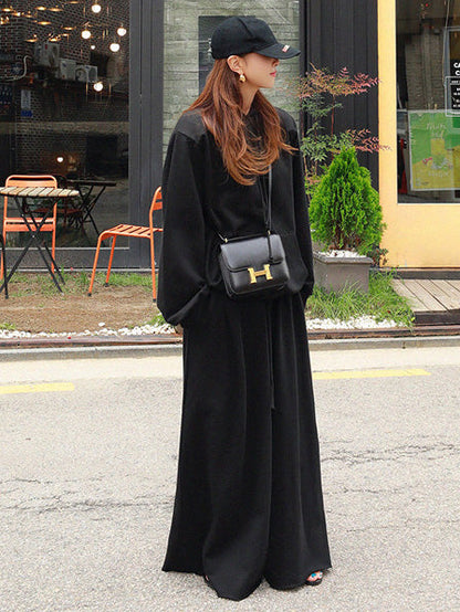 Loose Wide Leg Solid Color Casual Pants Bottoms Pants