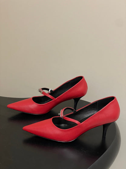 HM 26 Majeste 60 Pump Red in Calfskin 593827