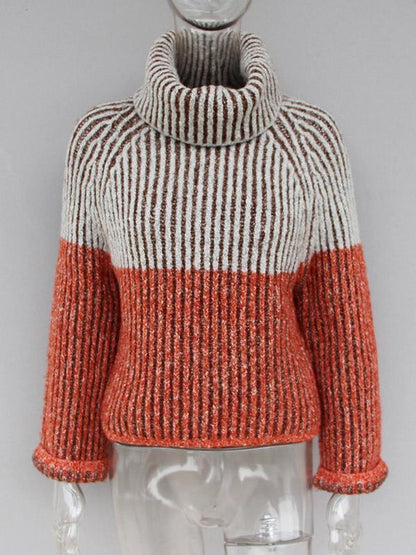 Casual Split-Joint High Neck Sweater