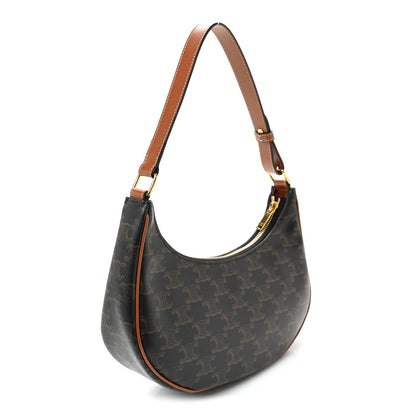 Triomphe Canvas Calfskin Ava Shoulder Bag Tan