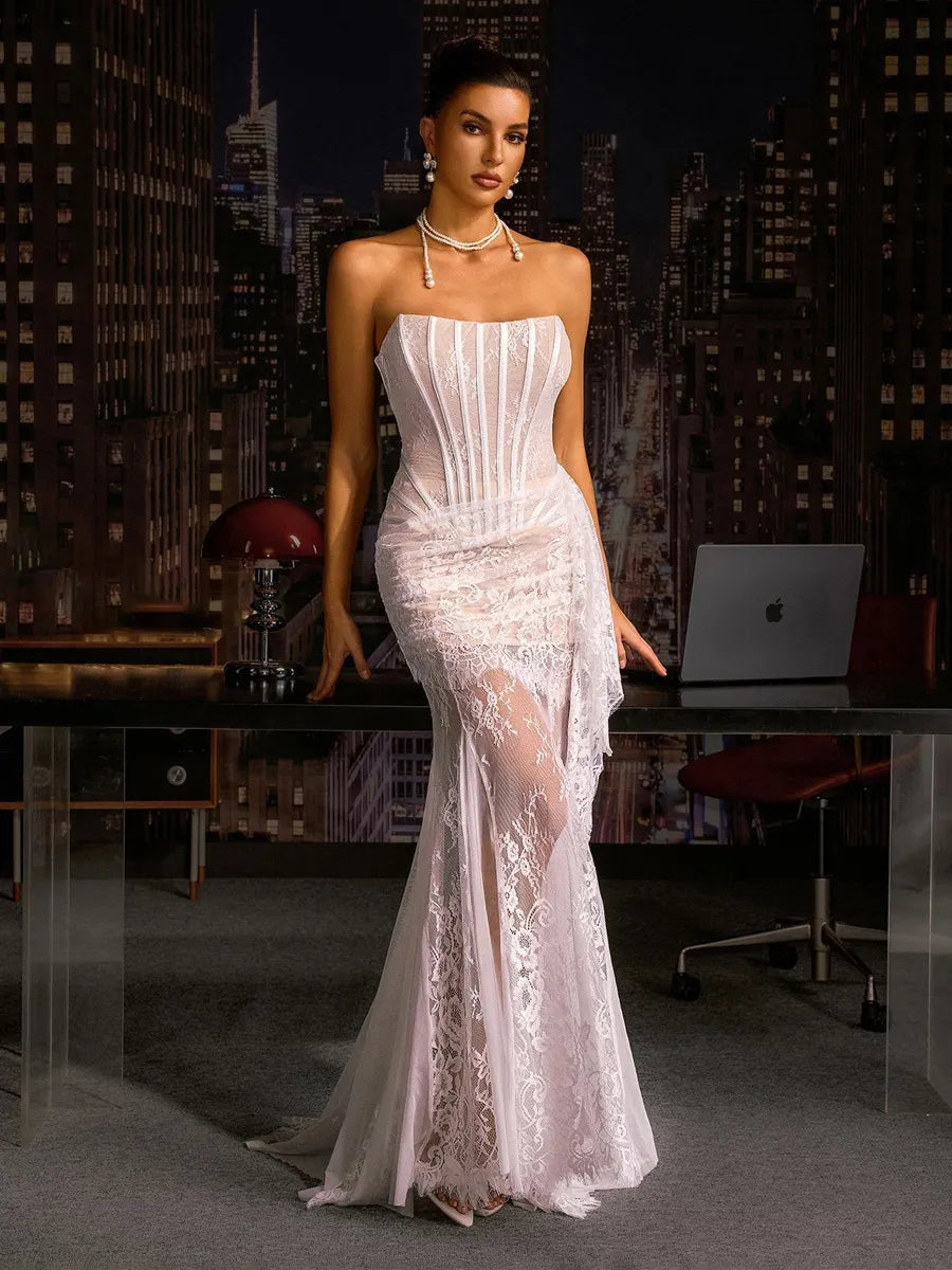 Ariadne Strapless Lace Corset Dress Set