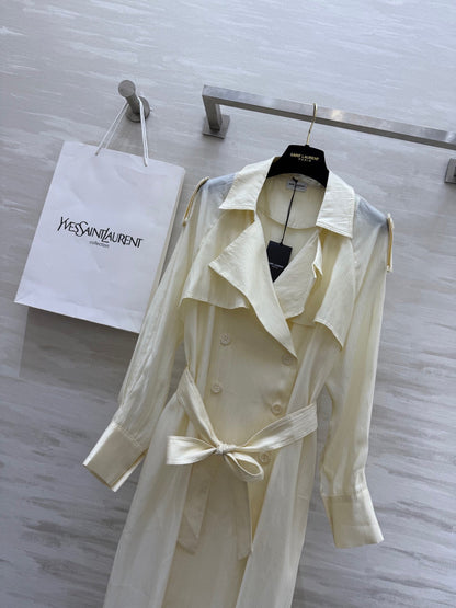 YSL 25 Windbreaker Jacket Cream Tencel