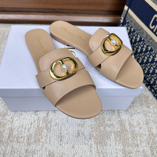 CD Montaigne Sandals Beige in Calfskin 598167