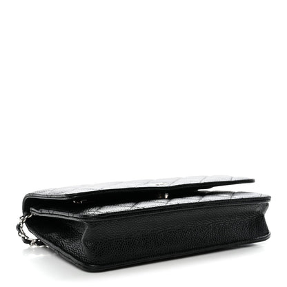Caviar Quilted Wallet On Chain WOC Black