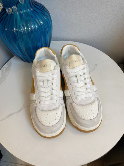 VT 25S Casual Sneakers White Tan Cowhide 563096