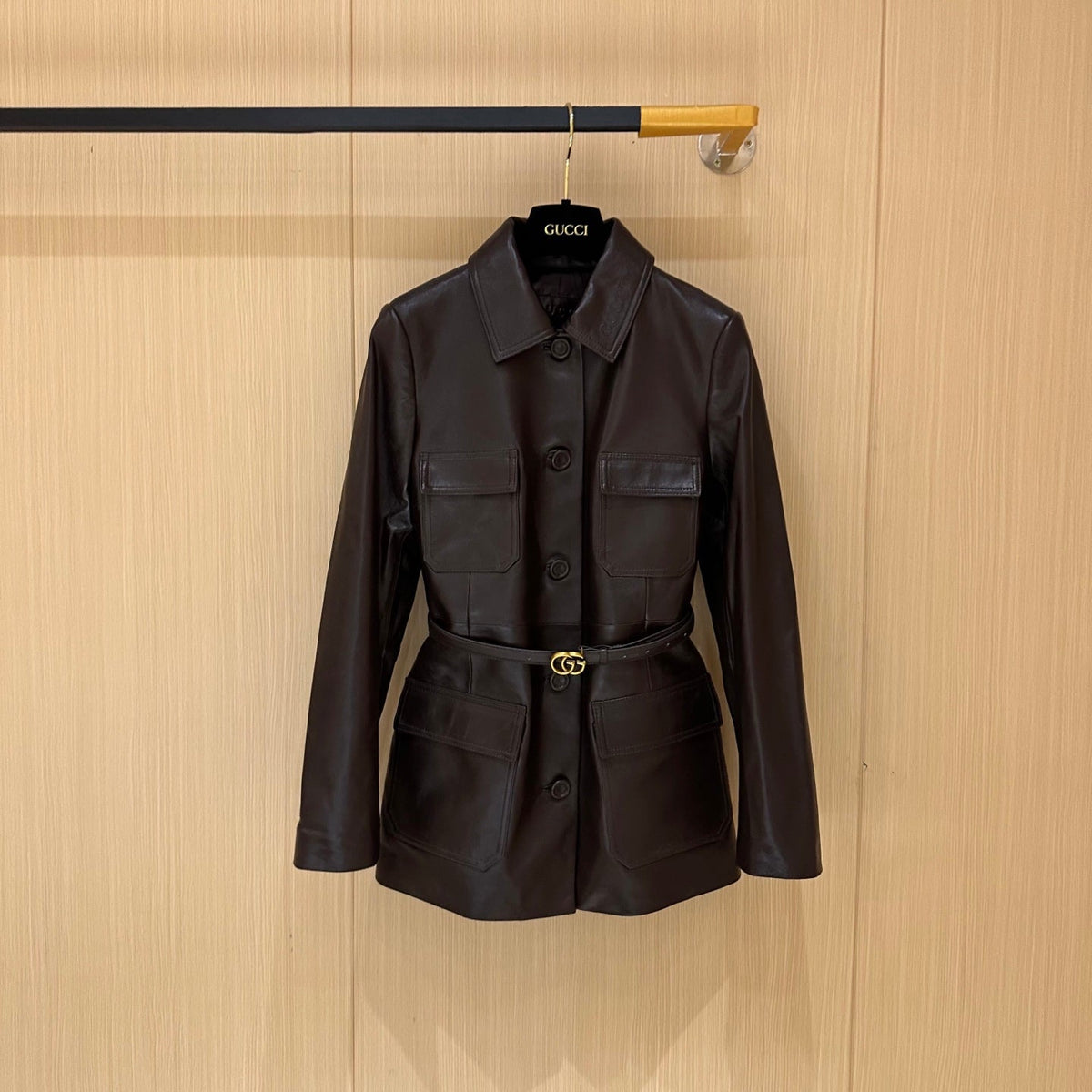 Gucci Jacket Brown Chocolate Leather 276991