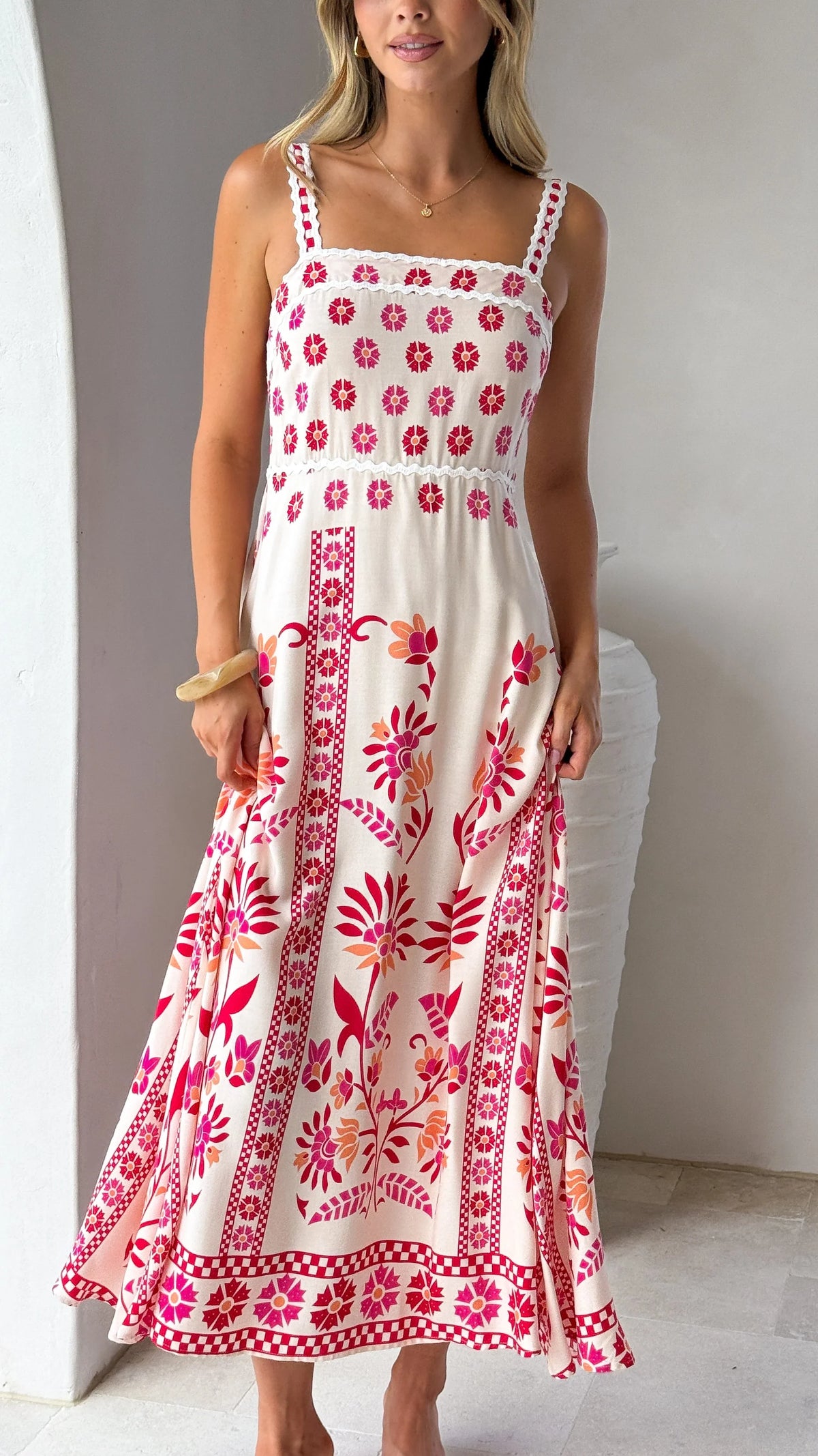 Michaela Maxi Dress - Pink Floral