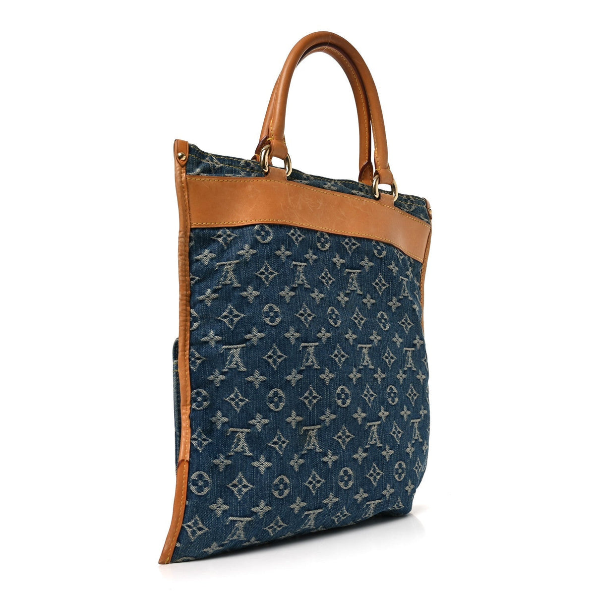Monogram Denim Sac Plat Blue