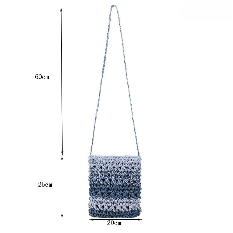 Crochet Market Bag Gradient Crossbody Bag