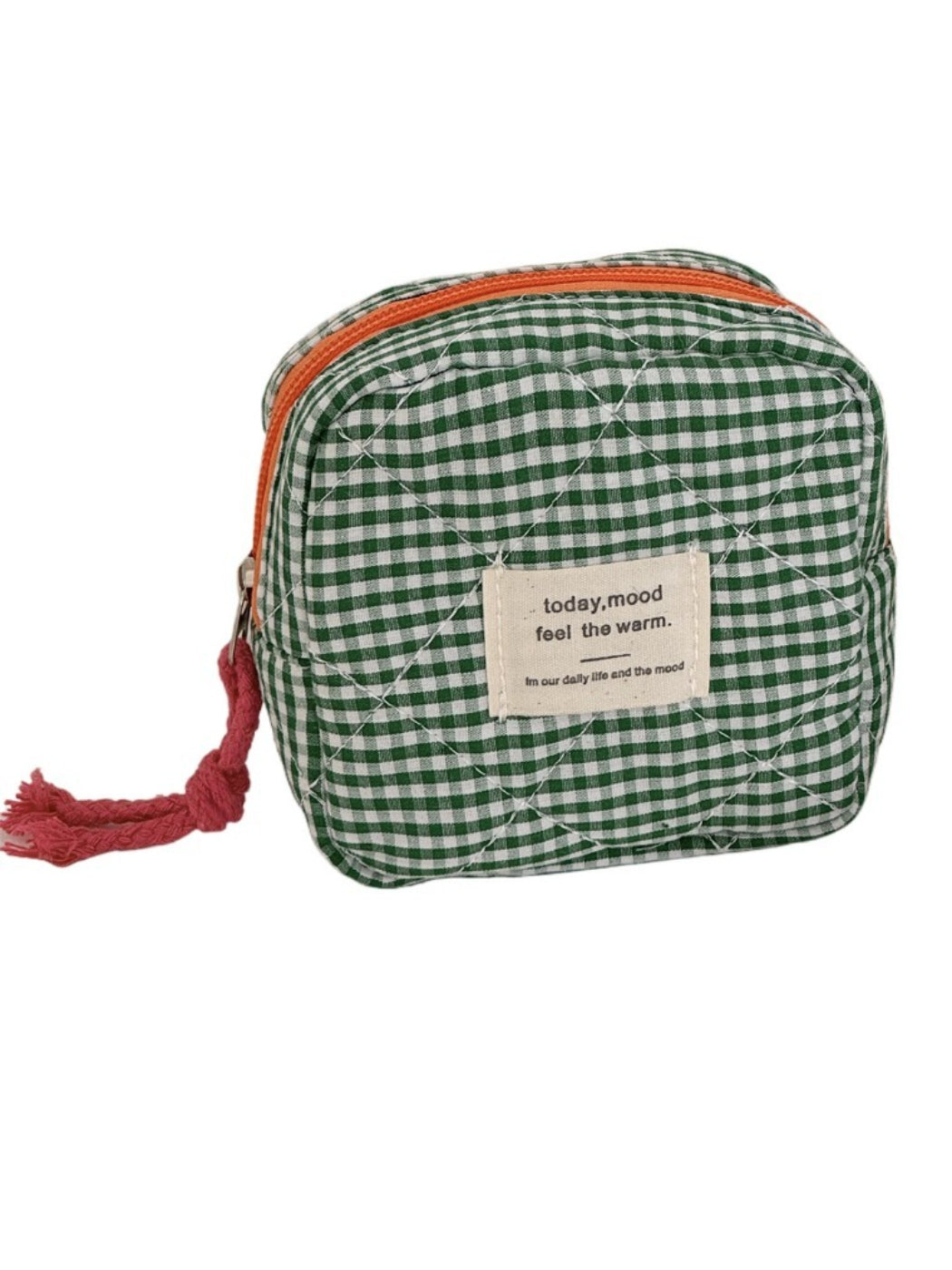 Cosbai - Plaid Color Block Portable Coin Pouch
