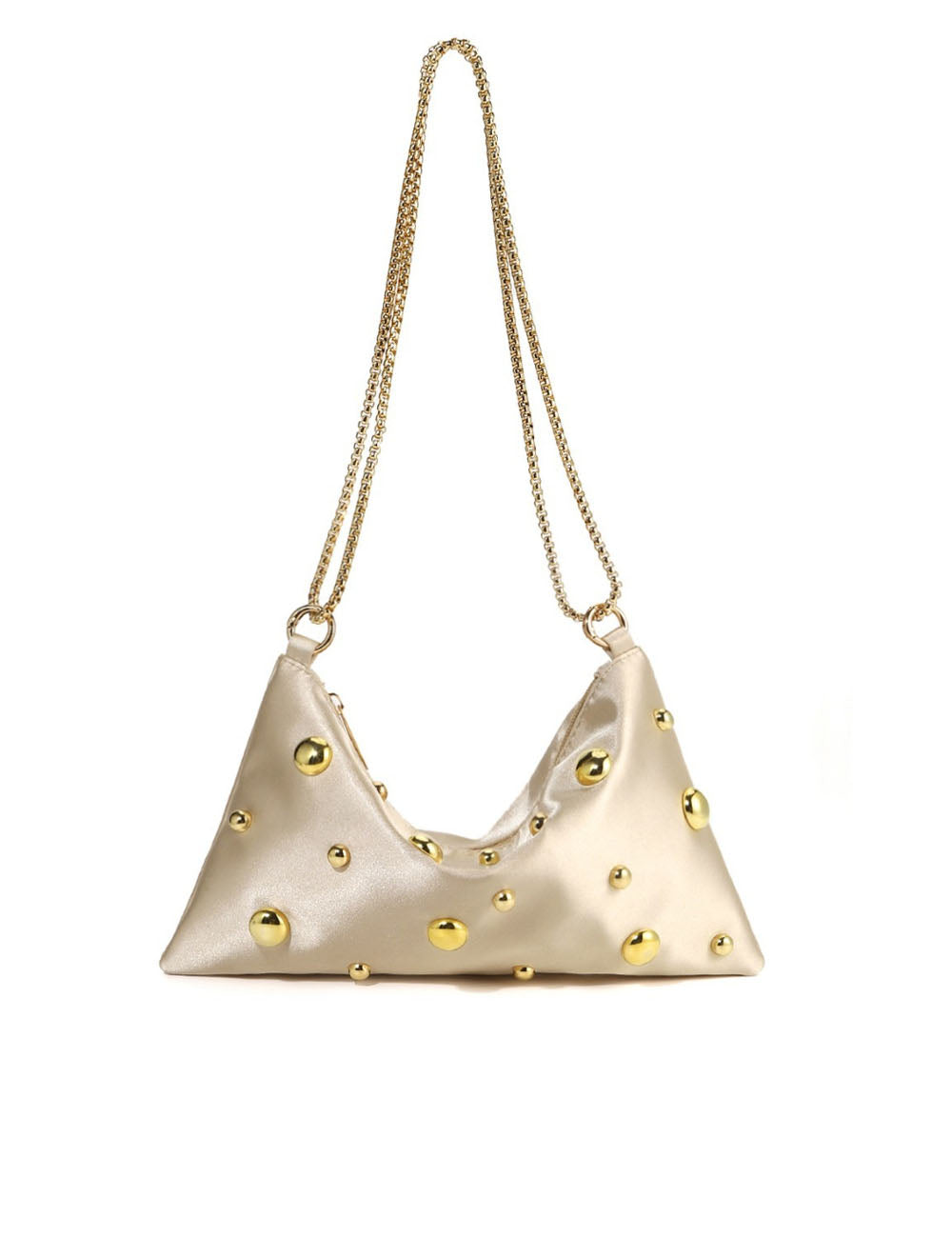 Elegant Satin Clutch Studded Evening Shoulder Bag