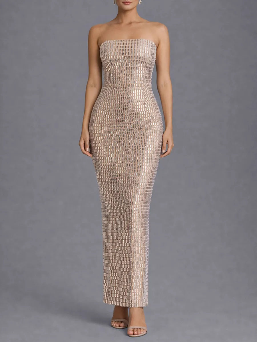 Marissa Embellished Bandeau Maxi Dress